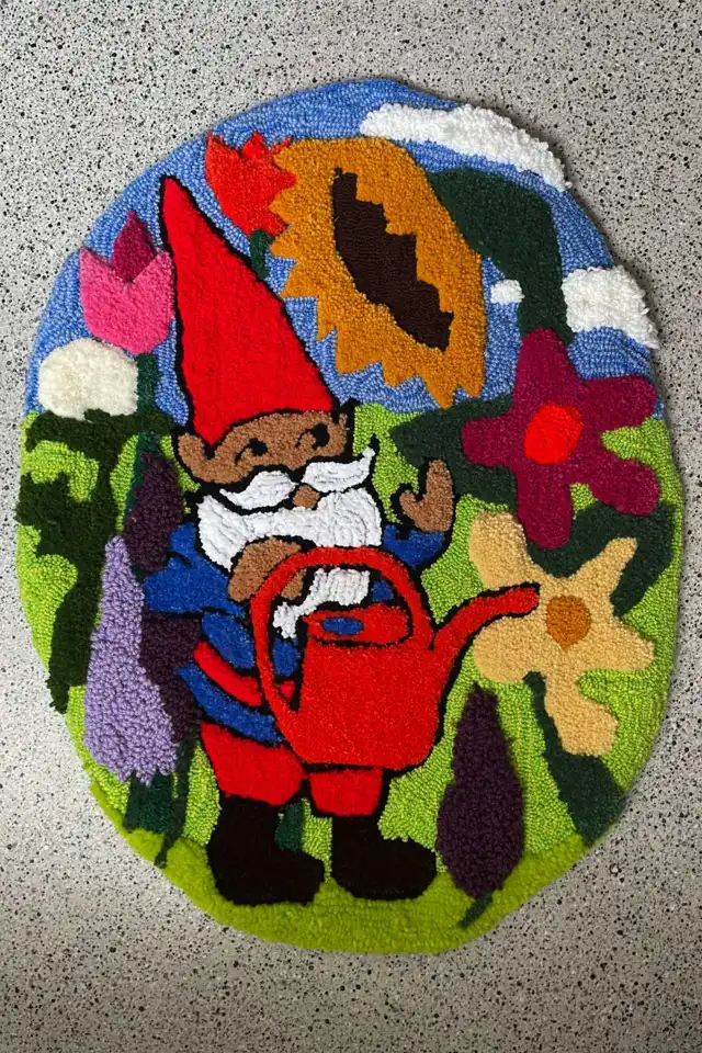 Colorful tufted rugs made at RugBurn